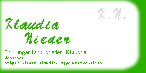 klaudia nieder business card